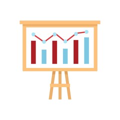 Graph chart banner icon flat isolated vector