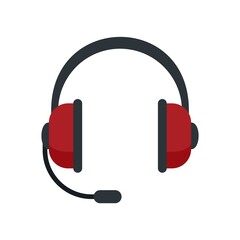 Customer headset icon flat isolated vector