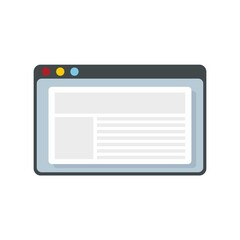 Web page icon flat isolated vector