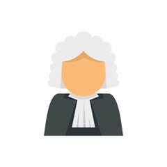 Judge avatar icon flat isolated vector