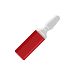 Drugstore ampule icon flat isolated vector