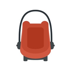 Baby car seat booster icon flat isolated vector