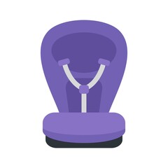 Safety baby car seat icon flat isolated vector