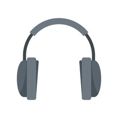 Wireless headphones icon flat isolated vector