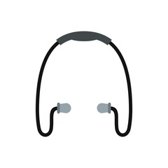 Sport wireless earbuds icon flat isolated vector