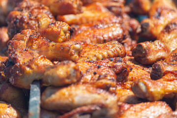 Cooking meat (barbecue) on the street.