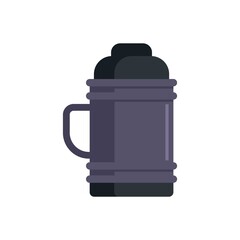 Metal vacuum bottle icon flat isolated vector