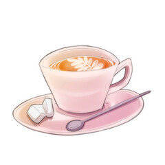 Cup of coffee with a pattern on the foam