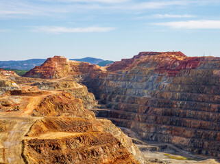 Rio Tinto mining, open pit terraces, Huelva 