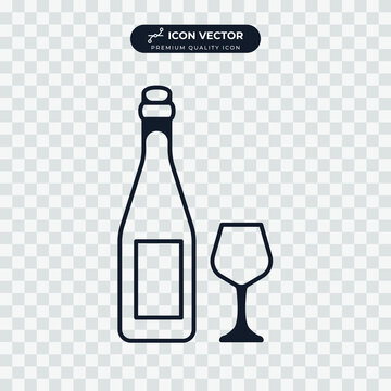 wine bottle icon symbol template for graphic and web design collection logo vector illustration