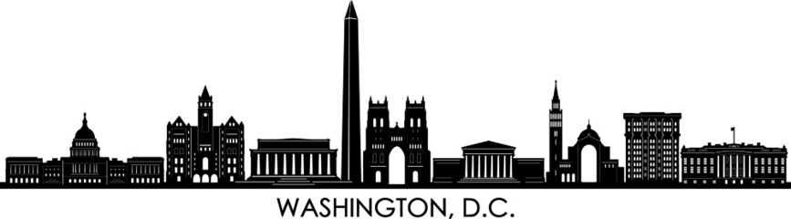 Washington DC USA City Skyline Vector

