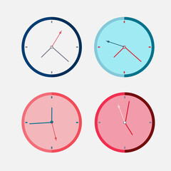 Vector illustration flat clock with smooth color, perfect for your design decoration