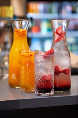 summer cocktails in the bar