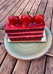 Heart shaped cake on a plate