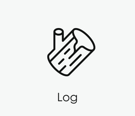 Log vector icon. Editable stroke. Symbol in Line Art Style for Design, Presentation, Website or Apps Elements, Logo. Pixel vector graphics - Vector