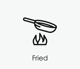 Fried vector icon. Editable stroke. Symbol in Line Art Style for Design, Presentation, Website or Apps Elements, Logo. Pixel vector graphics - Vector