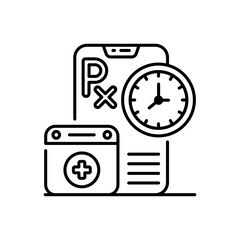 Appointment Vector outline icon style illustration. EPS 10 file