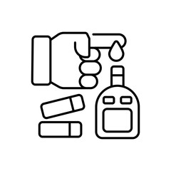 Blood test Vector outline icon style illustration. EPS 10 file