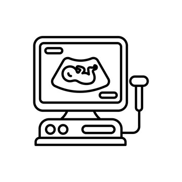 Ultrasound Vector outline icon style illustration. EPS 10 file