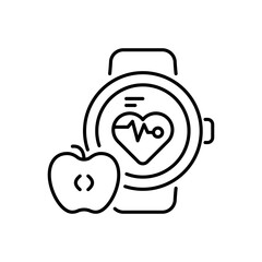 Heartbeat Vector outline icon style illustration. EPS 10 file