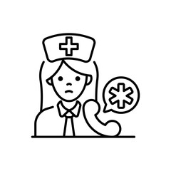 Nurse Vector outline icon style illustration. EPS 10 file