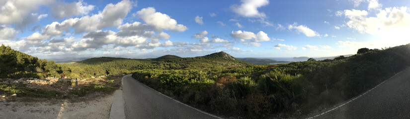 Fototapeta na wymiar Panoramic view from Monte Doglia, Alghero, Sardinia, Italy