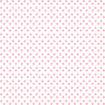 White and pink Polka Dot seamless pattern. Vector background.