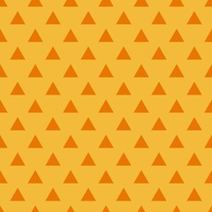 Fototapeta premium Yellow background. Triangle pattern. Geometrical simple image illustration. Vector background. Seamless pattern.