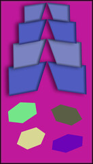 colorful educational geometric blank sticker note ,mockup design backdrop copy space