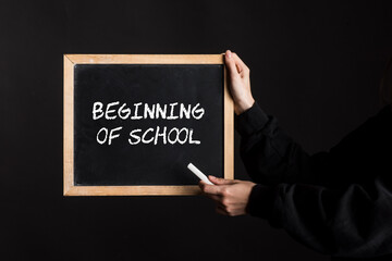 beginning of school on a blackboard