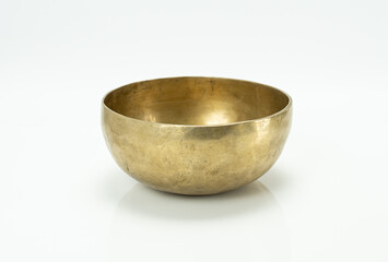 handmade tibetan singing bowl white background