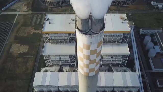aerial view of thermal power plant ,dezhou city , shandong province, China