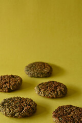 Vegetarian hamburgers. Alternative food concept