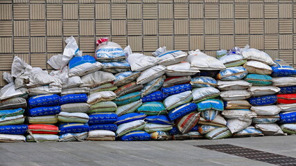 Polypropylene sacks for building materials-CMU wall. Han YangLing-Emperor Jing's Mausoleum-1488