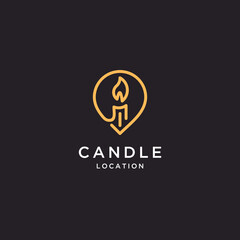 Candle light location logo design