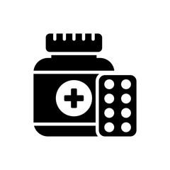 Medicine Tablet Vector Solid icon style illustration. EPS 10 file