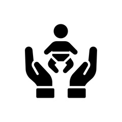 Baby Care Vector Solid icon style illustration. EPS 10 file