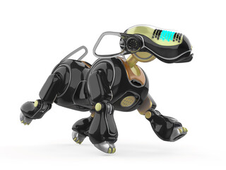 cyber dog cartoon is walking