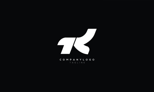 TK KT T AND K Abstract initial monogram letter alphabet logo design