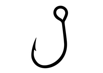 Large fishing hook. Vector image.