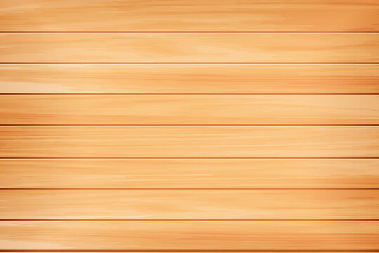 Realistic wood texture. Natural light brown Wooden Background. Table, floor or wall surface. Wallpaper with pine texture. Retro vintage material. Cover for mockup. Vector illustration Eps10