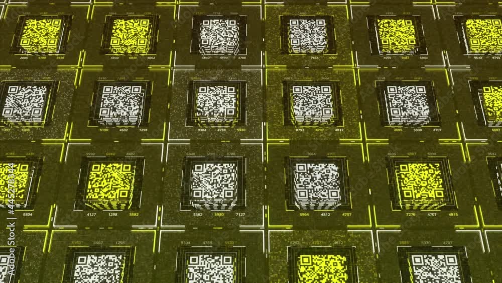 Aufkleber database and computer network concept, seamless loop. animation. parallel rows of small square shape