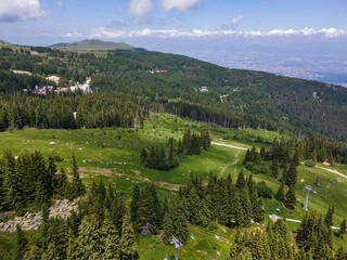Fototapeta premium Aerial view of Vitosha Mountain, Bulgaria
