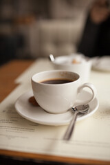 cup of coffee on a table