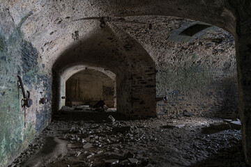 Cannon room of Fort des Capucins on the french altlantic coast.