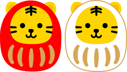 紅白のかわいいだるまの着ぐるみトラ　セット