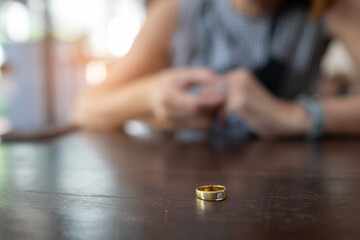woman broken heart with ring, feel sad, woman unhappy