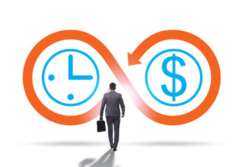 Time is money concept with businessman