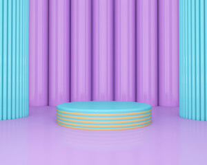 Podium and wall scene abstract background. 3D illustration, 3D rendering	