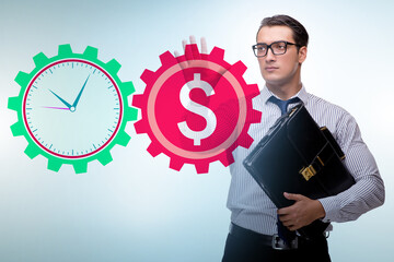 Businessman in time is money concept